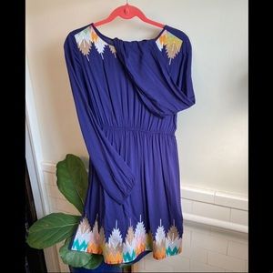 Super cool 70s style long sleeve embroidered dress